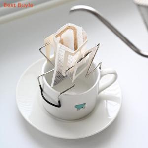 💖Best Buyle Cafe Drip Bag Holder Stainless Steel Outdoor Japanese Style Hanging Ear Coffee Filter Holder Portable Stand
