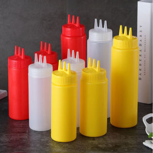Plastic Condiment Squeeze Squirt Bottles 3 Hole Dispensing Bottles for Oil BBQ Sauces Paint