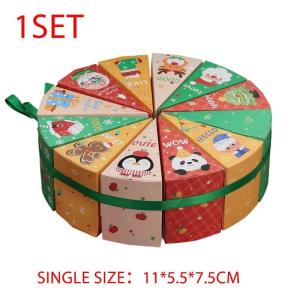 12Pcs Christmas Paper Candy Boxes Cake Shape Favor Gift Boxes Cookie Boxes Packaging Boxes for Christmas Party Decoration
