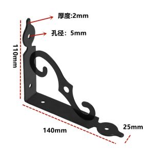 2pcs/Set 140x110mm Bracket Siku Dinding Rak Besi Siku Dinding Bracket Bracket Ambalan Rak