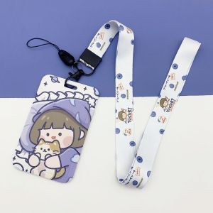 6AM | Lanyard Card Holder Bus Card Cover With Neck Lanyard Cute Cartoon Hanging Neck Dinory Cute School & Office