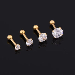 [Ashely Joson] COD 1 Piece 4 prong Rhinestone tai đinh tán Bông tai cho phụ nữ nam giới tragus sụn tiêu chuẩn Thùy đồ trang sức quà tặng