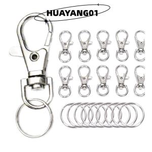 HUAYANG01 [2023 new HOT FASHION] 50 cái móc cài tôm hùm xoay kim loại móc có móc chìa khóa đồ trang sức thủ công tự làm