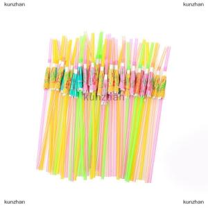 [COD] kunzhan 50Pcs Fruit Juice Cocktail Straws Beach Party Umbrella Plastic Drinking Straws