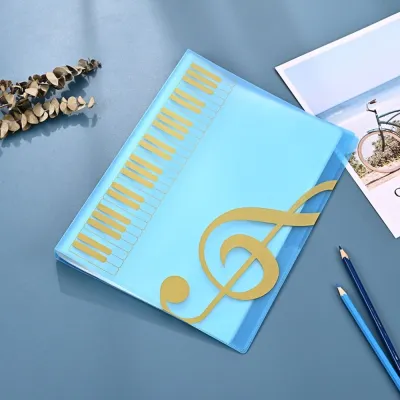 PURETEN PP Guitar Sheet Music Book Folder 40 Pages Storage Organizer Piano Paper Sheets Folder A4 Music Score Folder