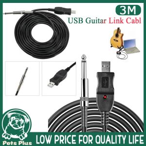 ★Same Day Shipping★ 3M USB Guitar Cable Cord To Jack Electric Guitar Accessories Adapter for Instruments Guitar-Jack-To-USB-Cable
