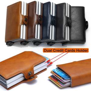 Malaysia Stock Mens Leather Wallet Credit Card Holder with VIDEO RFID Anti-theft Auto Pop-up