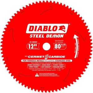 Diablo 12 in. x 80-Tooth Steel Demon Cermet II Carbide Blade for Ferrous Metals and Stainless Steel Power Tool Accessories