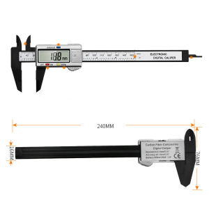 Dụng cụ đo micromet Thước kỹ thuật số 150mm Caliper kỹ thuật số điện tử Mặt số bằng sợi Carbon Vernier Caliper Gauge TỐT - MOGEE