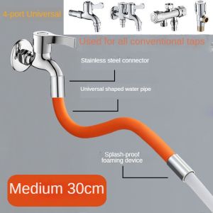 Kitchen Faucet Extension Hose Bathroom 360° Rotation Bending Faucet Extender Wash Basin Water Saving Tap Filter Extension Tube