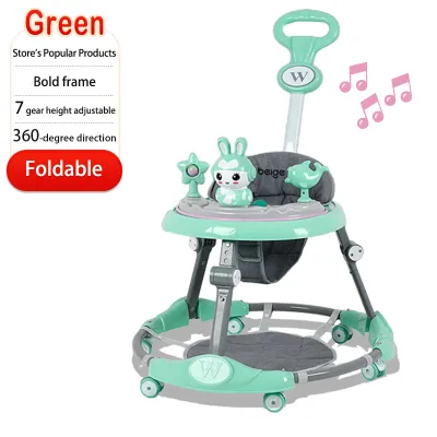 Baby Walkers Foldable Walkers with music function and adjustable handle and foot pad