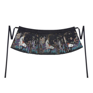 New Chinese Daily Short Horse Face Dress Women Summer Weaving Gold Imitation Makeup Flowers Brocade Satin Han Elements Ancient Style Skirt