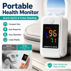 Fingertip Pulse Oximeter SpO2 Monitor Blood Oxygen Saturation Meter OLED Display Heart Rate Pulse Oximetry Portable Oximeter Home Use Sports Fitness Monitor