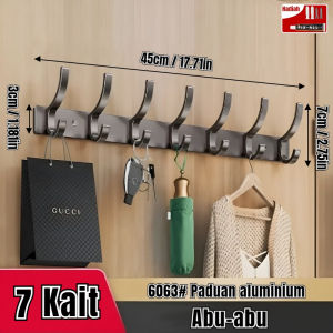 Gantungan Pintu Pakaian Bebas Bor Gantungan Dinding Penyimpanan Aluminium Rak Organizer Gantung Kamar Mandi Toilet