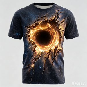 [Local Stock] VCC 3D Cracked Space Black Hole All Over Print Mens T-Shirt Galaxy Nebula Graphic Short Sleeve Cool Cosmic Universe Casual Top