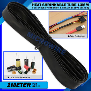 MW 5 Meters 13mm Heat Shrinkable Tubing – Black Cable Sleeve for Wire Insulation & Protection