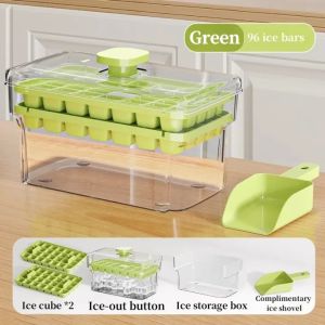 56 Grid Silicone ICE Cube Maker Mould ICE Cube Tray With Silicone ICE Cube Mould Silikon Dulang Ais Dengan Penutup