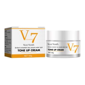 【Special Discount】West&Month V7 Tone Up Cream 50g Whitening Lazy Cream Moisturizing Brighten Skin Tone Makeup Base