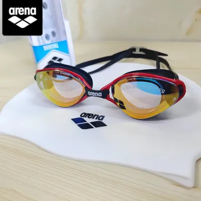 Arena Arena Swimming Goggles Anti-fog Waterproof Hd Large Frame Mens Swimming Goggles Womens Professional Swimming Cap Set