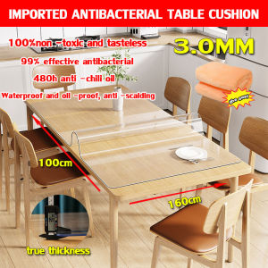 Thickening 3.0MM PVC Transparent plastic table cover Food -grade quality 100% waterproof anti-chili oil Heavy Duty Oil-proof Heat Resistant Anti-slip Antibacterial Table cushion Protective table