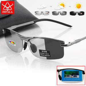 IMPALA PG2038W Tự động thay đổi màu sắc Kính mát phân cực cho nam giới lái xe câu cá Eyewear tròng kính đổi màu theo ánh sáng chống Chói Chống Tia cực tím khung kim loại