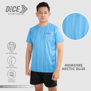 Jersey Kaos Baju Olahraga Dry Fit Anti Bau Dice Memoire Arctic Blue