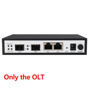 Mini GPON OLT 1 Port 1:128 Splitting WEB Management Gigabit SFP Uplink OLT Device for FTTH FTTX Network SOHO Small Enterprise