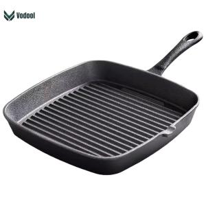 High-performance Cast Iron Pan No Coating Black for Steak Fish and Multi-purpose Cooking
