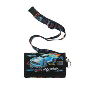 Australia smiggle original childrens wallet boys black hot wheel card bag three layer clutch bags 5 inches