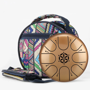 Rain Drum Instrument 5 Inches 8 Tones Hand Drums Instrument  Mini Hand Pan Drums with Drumsticks