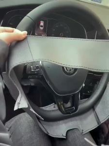 Kaly Hand Stitched Genuine Leather sporty style Car Steering Wheel Cover 100% For Peugeot e-208 508 208 3008 4008 5008 2016-2020 P9M4Y