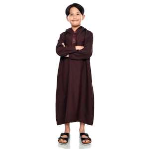 SHOHIB GAMIS PRIA PREMIUM HOODIE COKLAT TUA DARI BATITA HINGGA DEWASA
