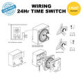 HAGER EH711 24hrs Analog Timer Switch 24 hours Long Wiring / Plug In Time Switch Reserve Timer. 