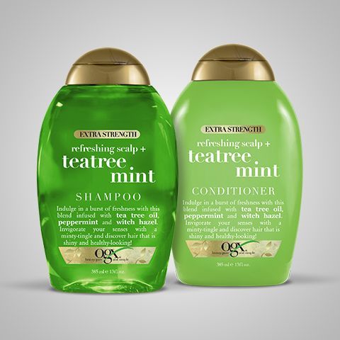OGX Extra Strenght Refreshing Scalp+ Teatree Mint Shampoo / Conditioner ...
