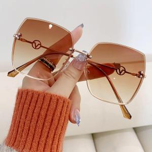 JN IMPRESSION New Frameless Sunglasses for Women Outdoor Sunshade Anti-ultraviolet Fashion Sunglasses