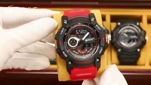 STRYVE Mens Fashion Element Waterproof Sports Watch Dual Display Luminous Electronic Multifunctional Student Watch S8029