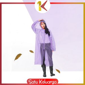SK-C1219 Jas Hujan Plastik Warna Lengan Panjang Ukuran Dewasa / Rain Coat Jas Hujan Lipat / Ponco