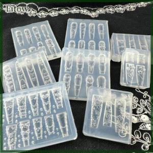 Fitow French Lace Chain Flowers 3D Acrylic Mold Swan Nail Art Decorations DIY Silicone Decorated Nail Art Templates Nails Mold Tool