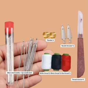 34Pcs/Set Stainless Steel Sewing Kit Sewing Tool Set Needles Thread Hand Repair Tools
