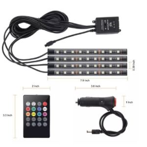 MS Car RGB LED Atmosphere Light Strips Remote Control Sound Sensor APP Control Interior Styling