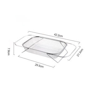 B-HQ Stainless Steel Kitchen Sink Drain Basket Dish Drying Rack Telescopic Vegetable Fruit Drainer Holder