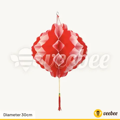 Lampion Merah Putih Honeycomb 20cm 25cm 30cm 35cm/ dekorasi merah putih 17agustusan/ dirgahayu RI