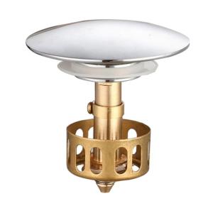 Copper Drain Plug Kitchen Sink Drain Strainer Stoppers Bounce Cores Strainer Basket Filter Push-type Sink Stoppers