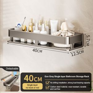 SHIRUI Không cần khoan Kệ nhà tắm Dễ dàng cài đặt Có thể tháo rời Giá để đồ tắm Đa chức năng Gắn tường Kệ tắm góc Trang chủ