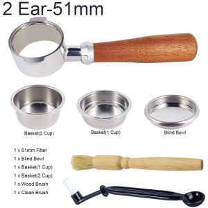 51mm Coffee Filter Portafilter Bottomless Tools With 1 Cup 2 Cup Coffee Basket