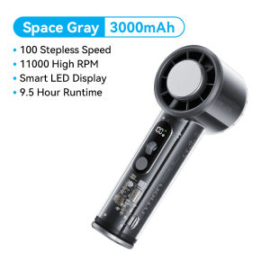 Vention Mini Handheld Fan 4500mAh 11000RPM Rechargeable Strong Wind 100 Speed Stepless Control Display Adjustable Turbo Portable Handheld Fan for Outdoor Sports