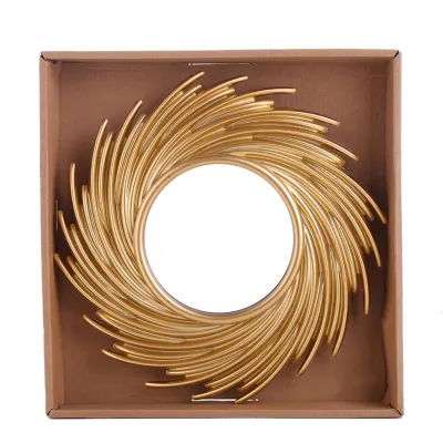 LazaraHome Vanity Bathroom Round Wall Hanging Mirror Wall Mounted Decoration Unique Sun Shape Mirrors Scandinavian Living Room Home Decor Mirror