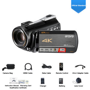 ORDRO AC5 4K 12x Optical Zoom Video Camera - Perfect Camcorder for Live Streaming