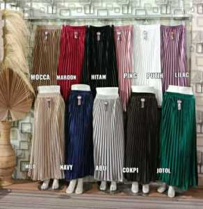 Rok Plisket Premium Bludru Velvet Panjang Bahan Velvet Premium Untuk Wanita Rok Ruffle Skirts All Size Rok Elastis Lingkar Pinggang 67-110 Cm Panjang Rok Semata Kaki Dan Adem - Lazada