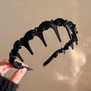 Diamond Wave Headband Diamond High Forehead Toothed Anti-slip Hair Clip Headwear Stylish Hair Accessories for Women